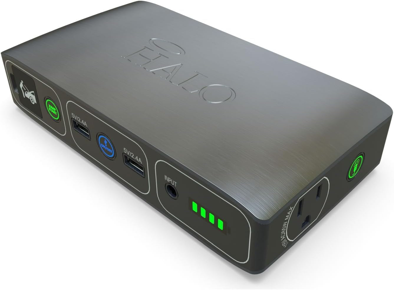 Bolt 58830 Mwh Portable Phone Laptop Charger Car Jump Starter with AC Outlet and Car Charger,Usb - Grey