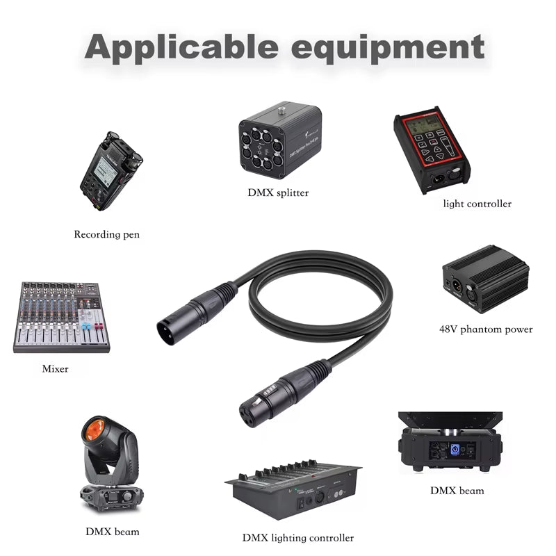 XLR Cable Audio Line 3Pin XLR Male to Female Microphone Extension Cable for Mixer Amplifiers Sound Cannon Balanced XLR Cable