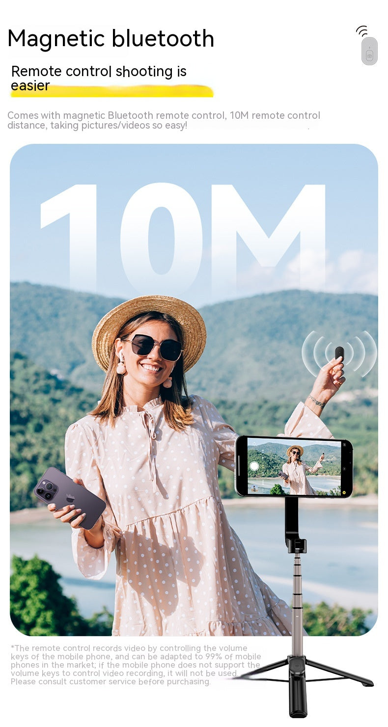 Magnetic Mobile Phone Mini Selfie Stick Bluetooth Remote Control Aluminum Alloy Tripod
