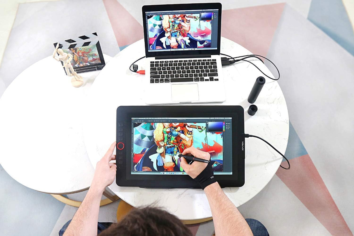 15.6" Drawing Tablet with Screen Xppen Artist 15.6 Pro Tilt Support Graphics Tablet Full-Laminated Red Dial (120% Srgb) Drawing Monitor Display 8192 Levels Pressure Sensitive & 8 Shortcut Keys