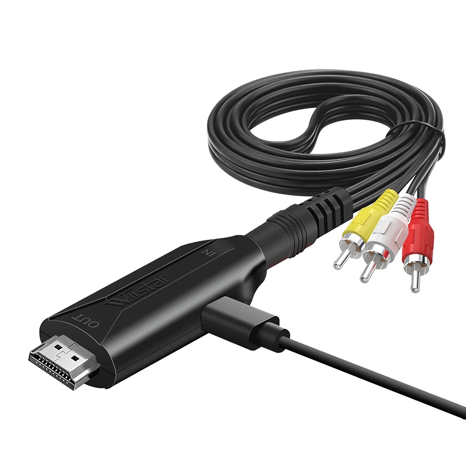 AV to HDMI Converter HDMI 1080P 720P for set-top box computer to TV cable three-color RCA Male Cable length 1m/3.2ft