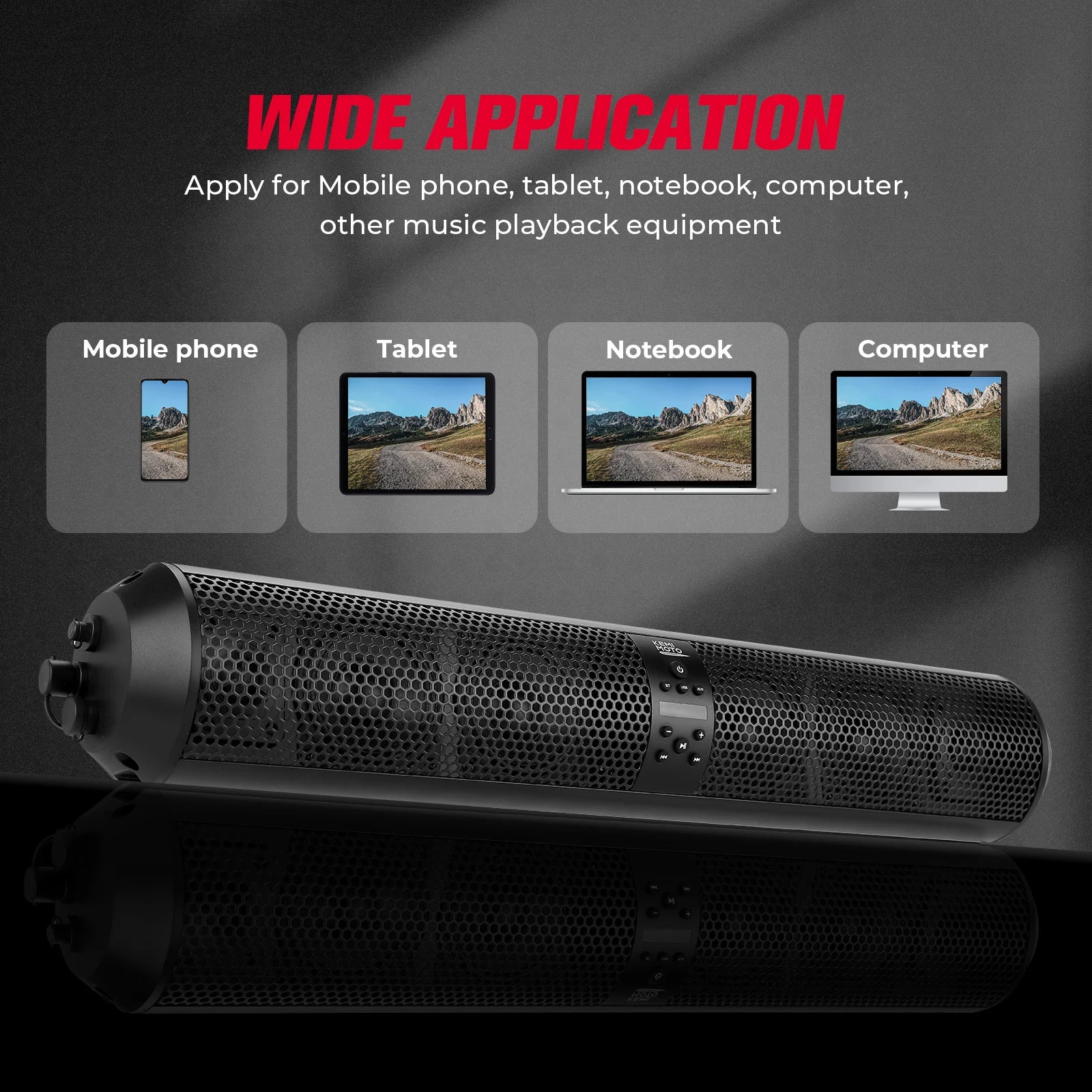 UTV Bluetooth Remote Control Speakers 1.56-2.25" Compatible with Polaris RZR 800 900 XP 1000 Turbo for Can-Am X3 for Cf moto