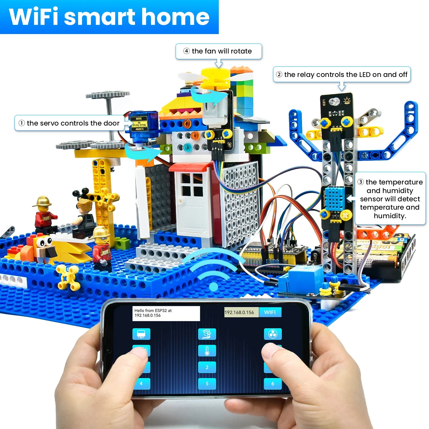 Keyestudio ESP32 RFID 37 in 1 Sensor Kit with ESP32 Board For Arduino STEM Electronic DIY Kit For Adults Programming(59Projects)