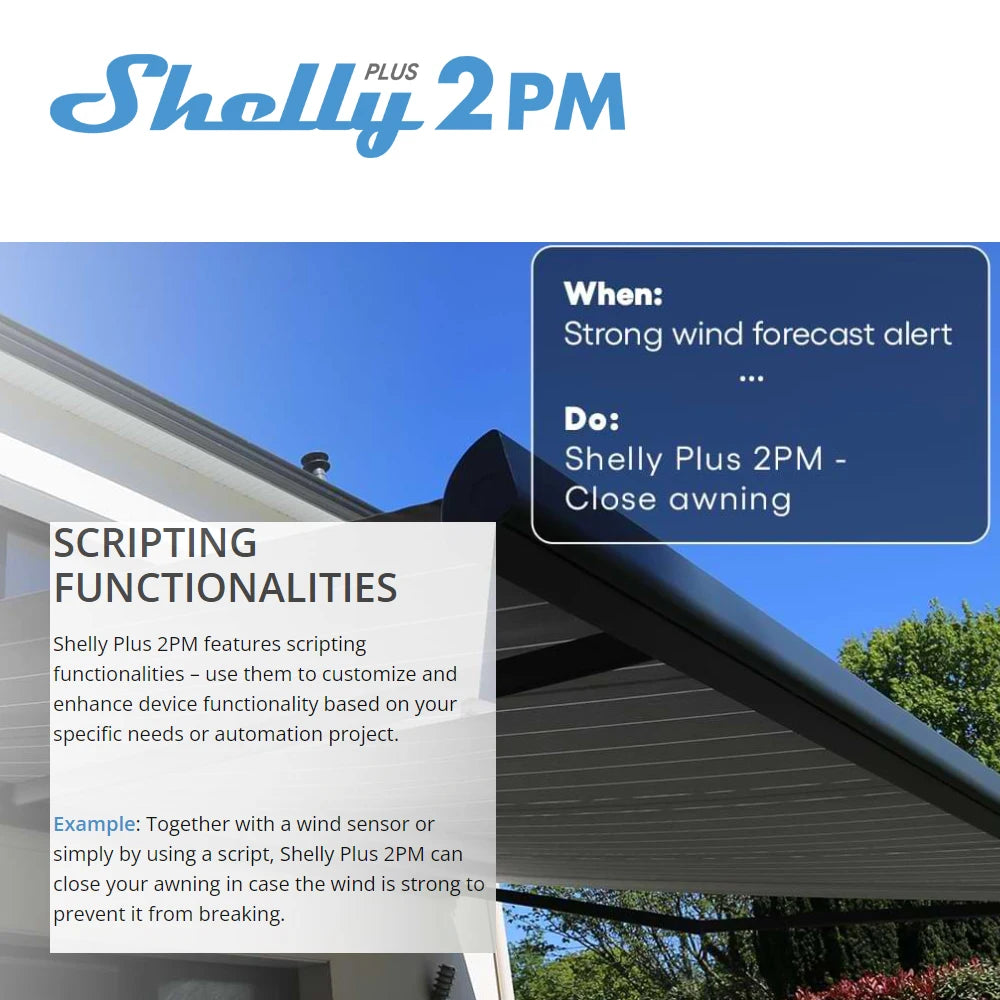 Shelly Plus 2PM Smart Home WiFi Relay 2 Channel With Power Metering Roller Control Monitoring Percentage Roller Shutters Blind