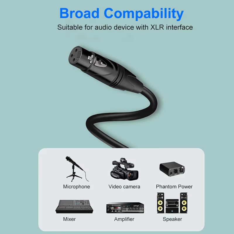 XLR Cable Audio Line 3Pin XLR Male to Female Microphone Extension Cable for Mixer Amplifiers Sound Cannon Balanced XLR Cable