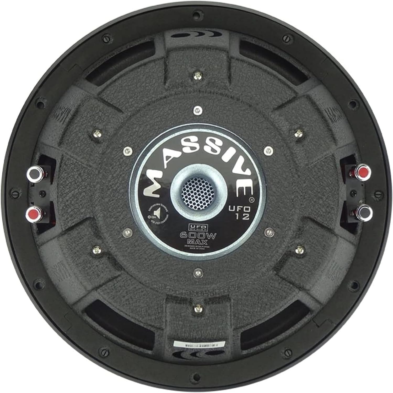 UFO10 10-Inch High-Powered Shallow Mount Subwoofer - 600 Watt Low Profile Car Subwoofer with 3-Inch Voice Coil and Dual 4 Ohm Configuration for Deep Bass. Sold Individually
