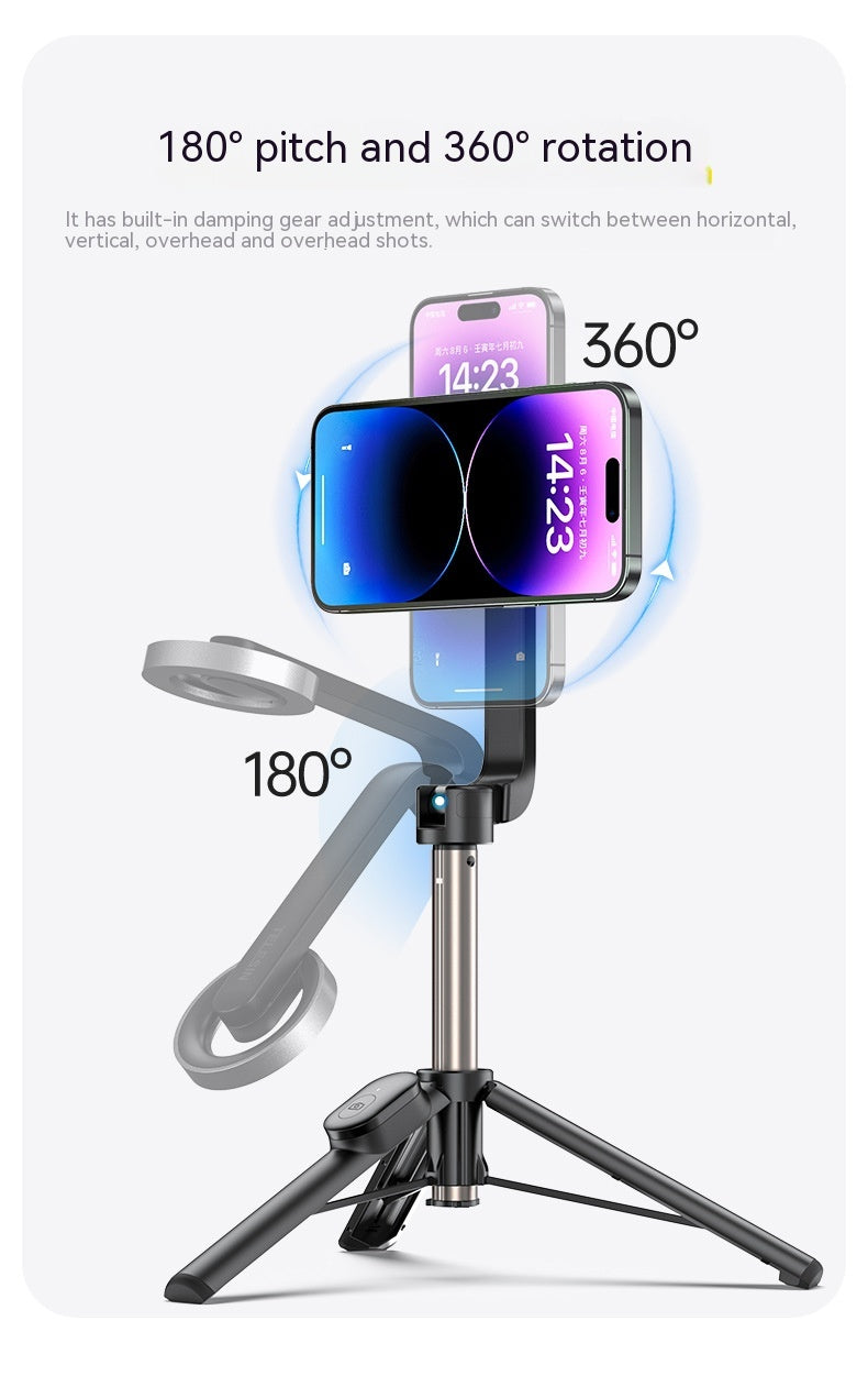 Magnetic Mobile Phone Mini Selfie Stick Bluetooth Remote Control Aluminum Alloy Tripod