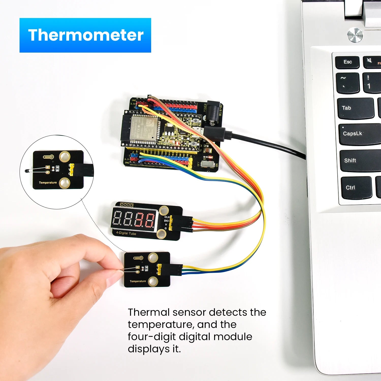 Keyestudio ESP32 RFID 37 in 1 Sensor Kit with ESP32 Board For Arduino STEM Electronic DIY Kit For Adults Programming(59Projects)