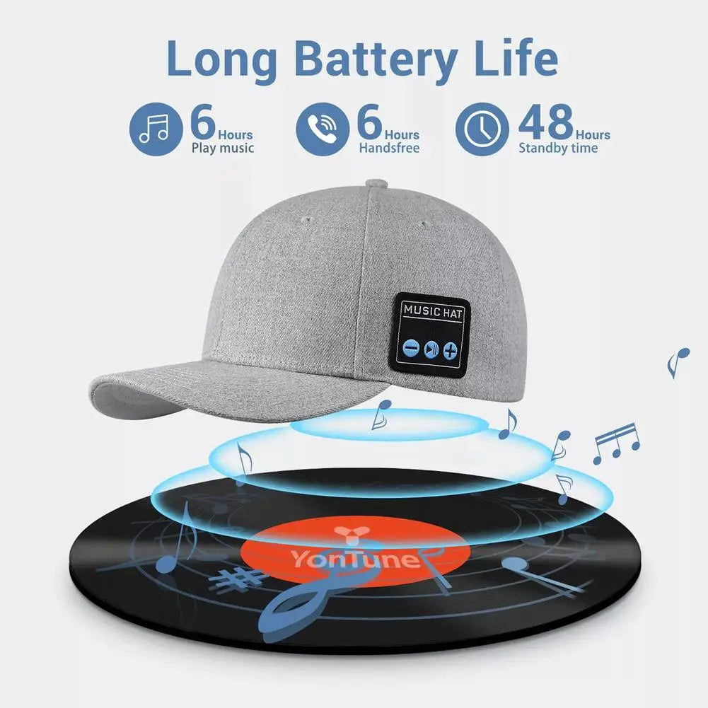 Long Standby Bluetooth-compatible Audio Music Hat Headset Outdoor Wireless Binaural Speakers Sun Hat for Driving Sport Handsfree