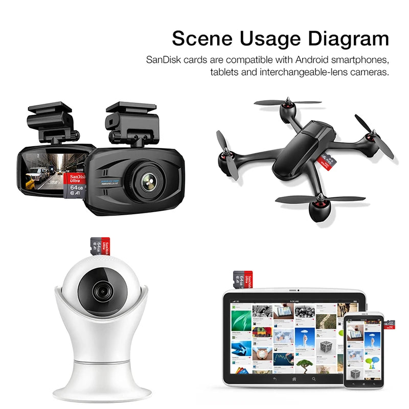Ultra Sandisk Memory Card 128GB 32GB 64GB 256GB SD/TF Flash Card mini SD 32 64 128 gb TF CARD for Phone Speakers Robot
