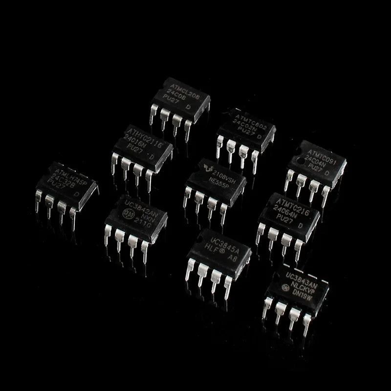 10 value Electronics Kit NE555 UC3842 UC3843 UC3845 24C02 24C04 24C08 24C16 24C32 24C64 Integrated Circuit IC Chip