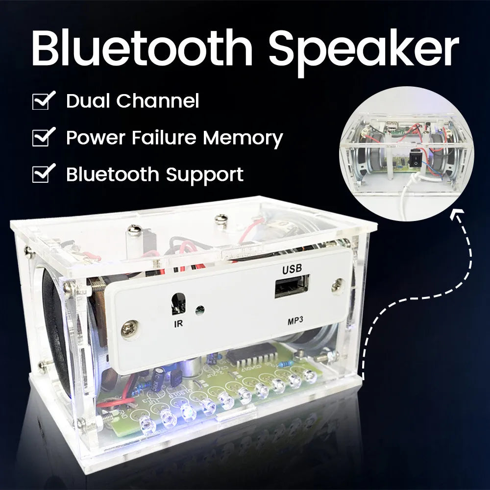 DIY Bluetooth Speaker Kit Electronics DIY Soldering Project Practice Solder Assembly DIY Electronic Kit Component 2*3W Speakers