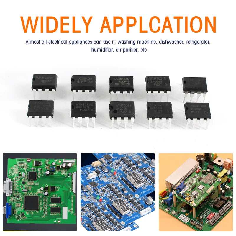 10 value Electronics Kit NE555 UC3842 UC3843 UC3845 24C02 24C04 24C08 24C16 24C32 24C64 Integrated Circuit IC Chip