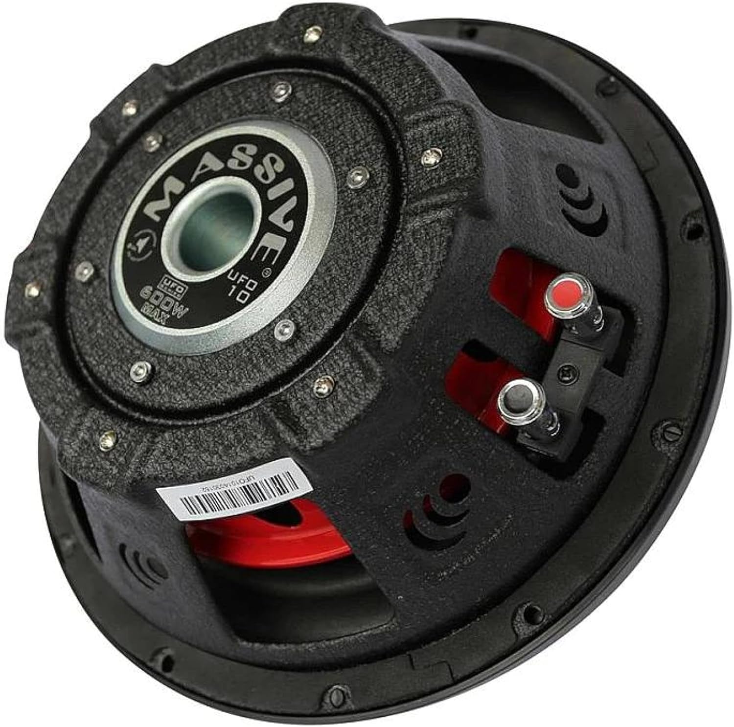 UFO10 10-Inch High-Powered Shallow Mount Subwoofer - 600 Watt Low Profile Car Subwoofer with 3-Inch Voice Coil and Dual 4 Ohm Configuration for Deep Bass. Sold Individually